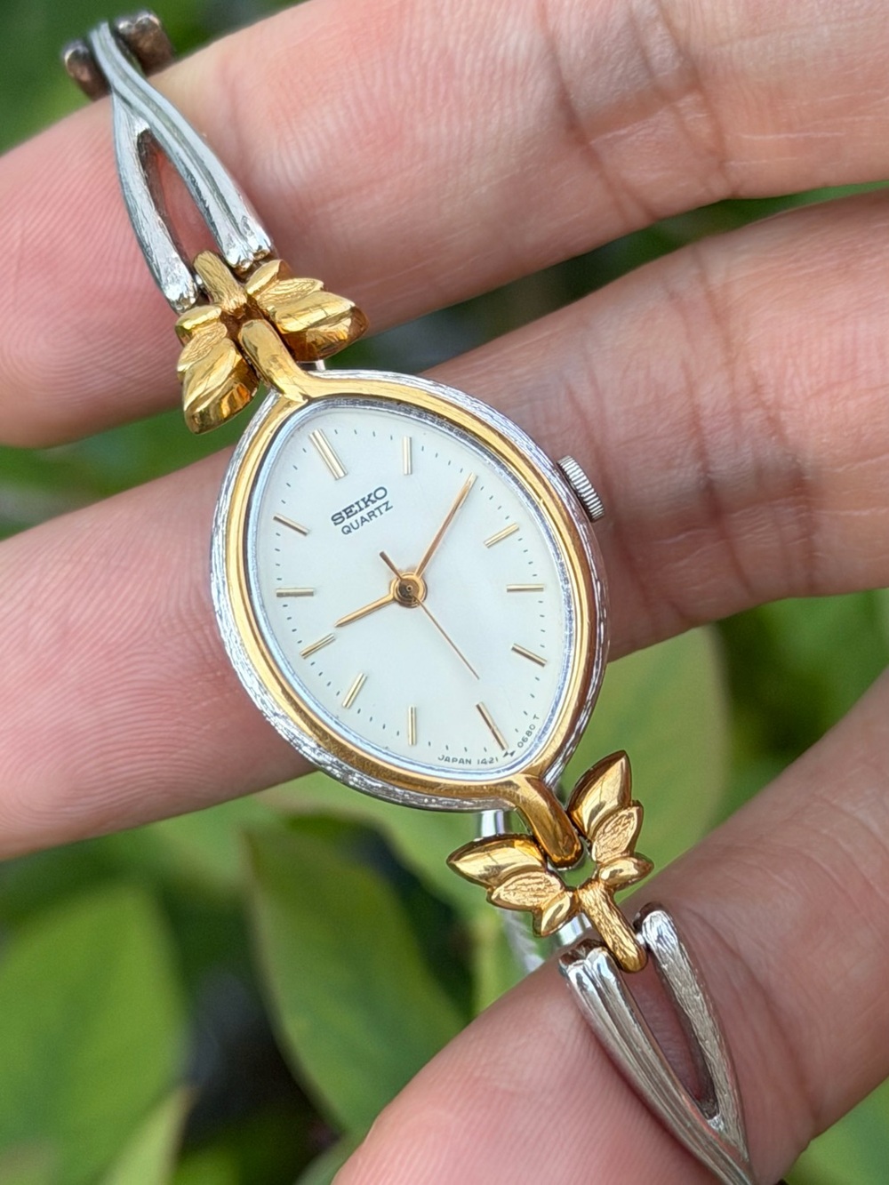 Vintage 1991 Seiko Quartz 1421-5360 Women’s Watch, Two-Tone